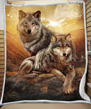 Wolf Couple - Unique Fleece Blanket